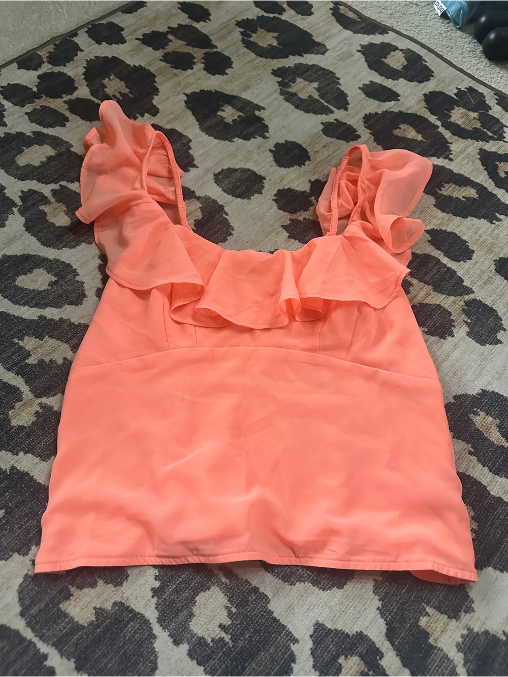 Abercrombie & Fitch Ruffled Coral Sleeveless Top -like new